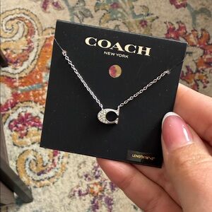 Coach Silver C Pendant Necklace